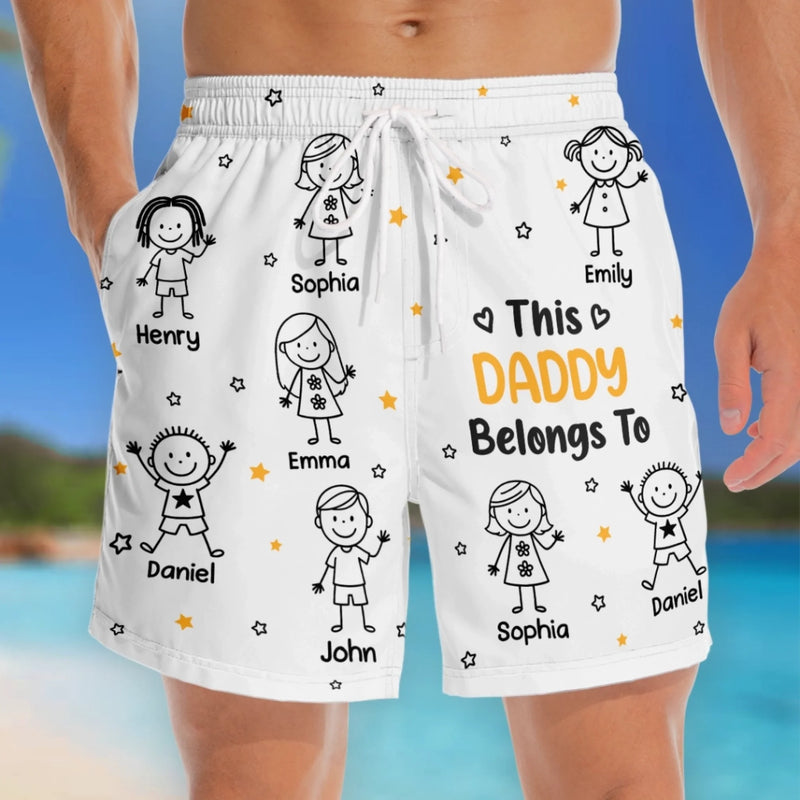 Custom Tropical Hawaiian Aloha Men Beach Shorts - Personalized Father's Day, Summer Vacation And Travel Gifts For Dad, Grandpa - Daddy Belongs To The Chaos Crew
