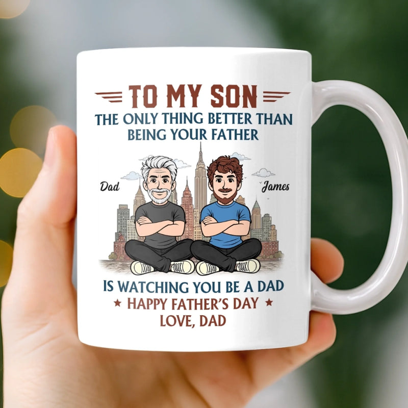 Custom Mug - Personalized Father's Day Birthday Gifts For Son, New Dad, New Parents - The Man, The Myth