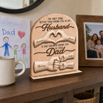 Custom 2-Layered Wooden Plaque - Personalized Father's Day Birthday Gifts For Husband, Dad - Home Feels Better With Dad