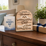 Custom 2-Layered Wooden Plaque - Personalized Father's Day Birthday Gifts For Husband, Dad - Home Feels Better With Dad