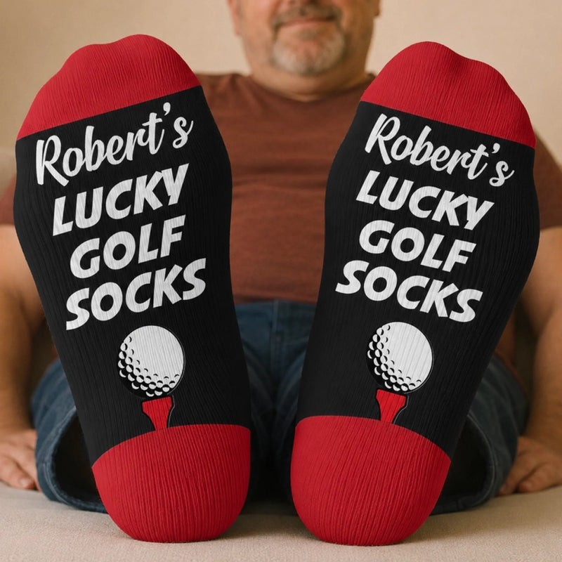 Custom Crew Socks - Personalized Father's Day Birthday Golf Gifts For Men, Women - Weekend Golf Warrior