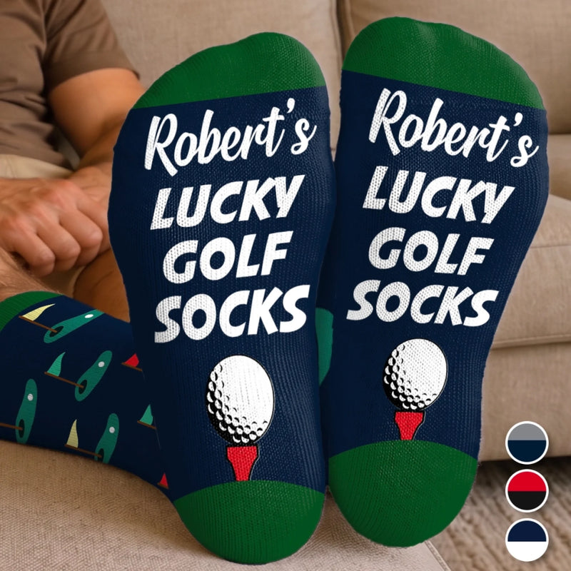 Custom Crew Socks - Personalized Father's Day Birthday Golf Gifts For Men, Women - Weekend Golf Warrior