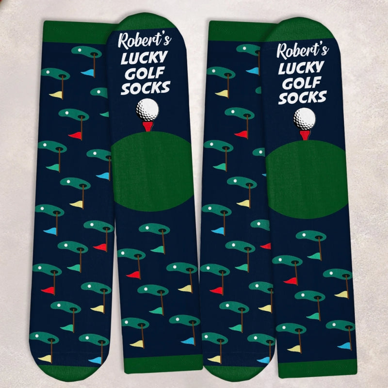 Custom Crew Socks - Personalized Father's Day Birthday Golf Gifts For Men, Women - Weekend Golf Warrior