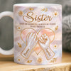 Custom 3D Inflated Effect Printed Mug - Personalized Best Friend Birthday Gifts For Women, Besties, Sisters, BFF - Pinky Promise Sisterhood