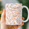 Custom 3D Inflated Effect Printed Mug - Personalized Best Friend Birthday Gifts For Women, Besties, Sisters, BFF - Pinky Promise Sisterhood