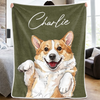 Custom Photo Blanket - Personalized Birthday Gifts For Dog Cat Lovers, Dog Dad And Mom, Cat Owners - Happiness With Tiny Paws Attached