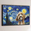 Custom Photo Horizontal Poster - Personalized Birthday Gifts For Dog Cat Lovers, Dog Dad And Mom, Cat Owners - Starry Night, Puppy Spotlight