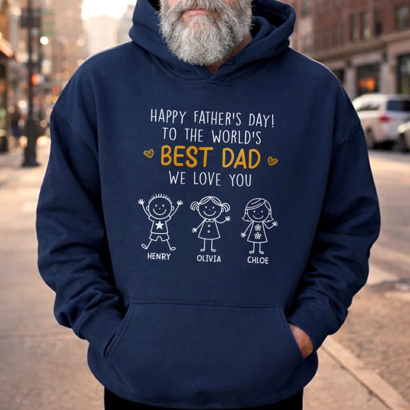 Custom T-shirt, Hoodie - Personalized Father's Day Birthday Gifts For Dad, Grandpa - Best  Dad Of The World