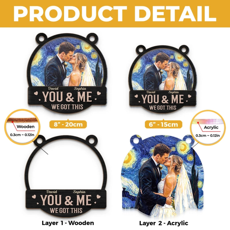 Custom Photo Window Hanging Suncatcher Ornament - Personalized Anniversary Wedding Gifts For Husband And Wife, Him And Her - Our Perfect Night