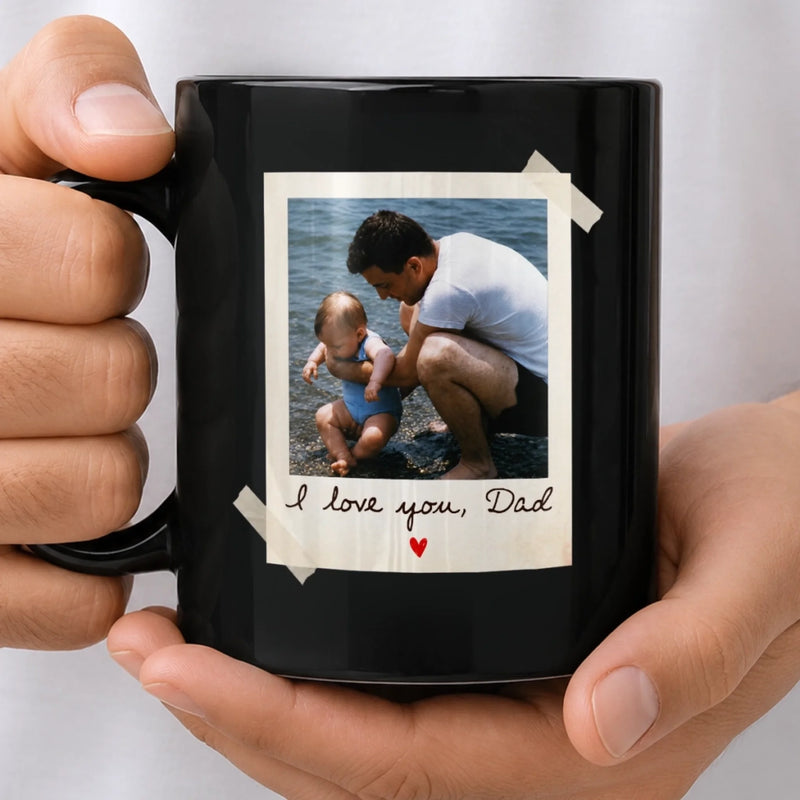 Custom Photo Black Mug - Personalized Father's Day Birthday Gifts For Dad, Grandpa - Built By Dad’s Love
