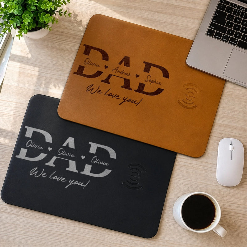 Custom Charging Mat - Personalized Father's Day Birthday Gifts For Dad, Grandpa - Strong Families Start With Dad