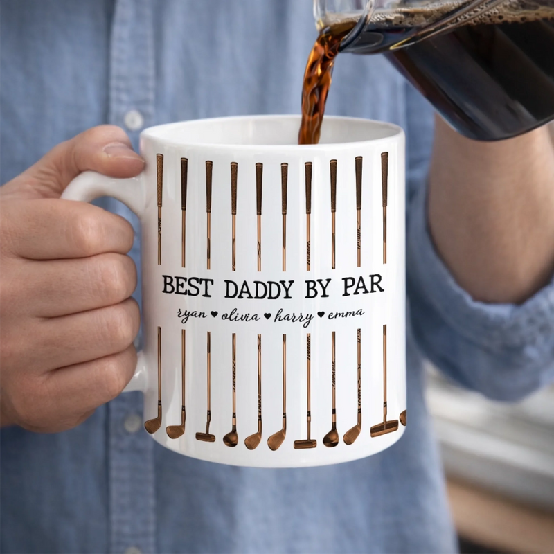 Custom Mug - Personalized Father's Day Birthday Golf Gifts For Dad, Grandpa - Golf More Worry Less