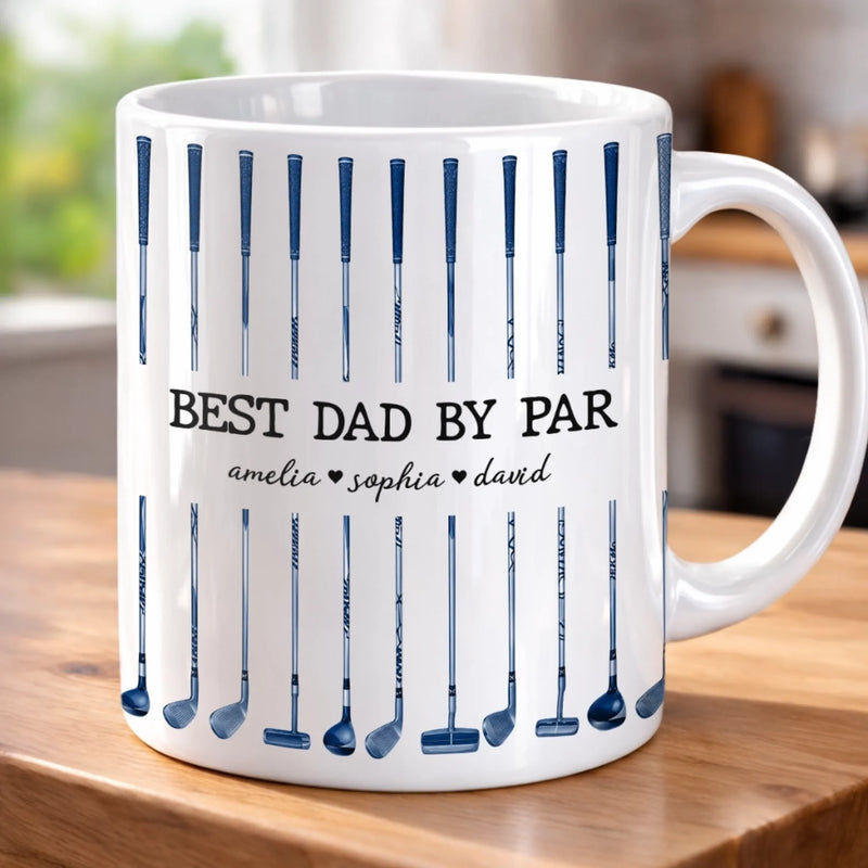 Custom Mug - Personalized Father's Day Birthday Golf Gifts For Dad, Grandpa - Golf More Worry Less