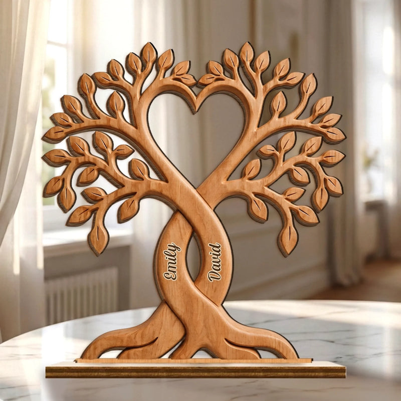 Custom 2-Layered Wooden Plaque - Personalized Anniversary Wedding Gifts For Husband And Wife, Him And Her - Made For Each Other