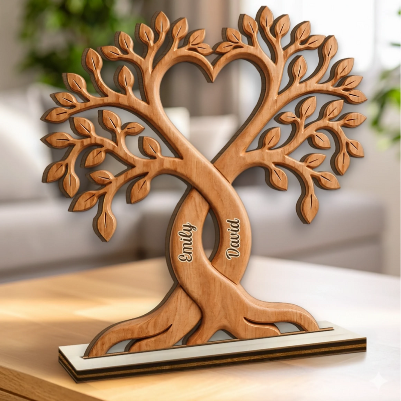 Custom 2-Layered Wooden Plaque - Personalized Anniversary Wedding Gifts For Husband And Wife, Him And Her - Made For Each Other