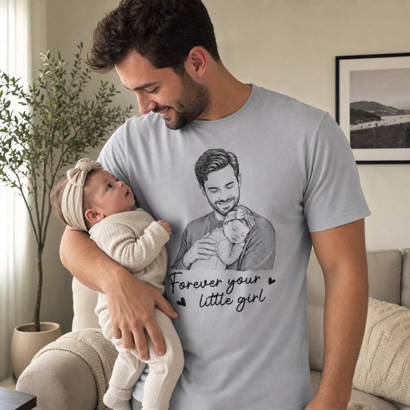Custom Photo T-shirt, Hoodie - Personalized Father's Day Birthday Gifts For Dad, Grandpa - Family First Forever