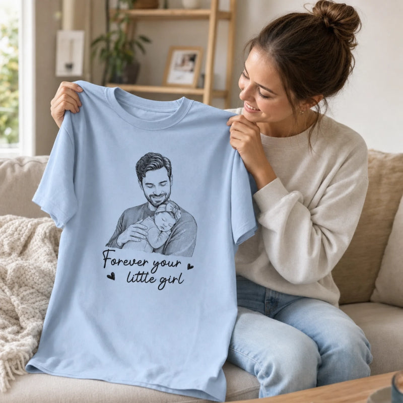 Custom Photo T-shirt, Hoodie - Personalized Father's Day Birthday Gifts For Dad, Grandpa - Family First Forever