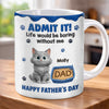 Custom Mug - Personalized Father's Day Birthday Gifts For Cat Lovers, Cat Mom And Dad - The Real Boss Lives Here