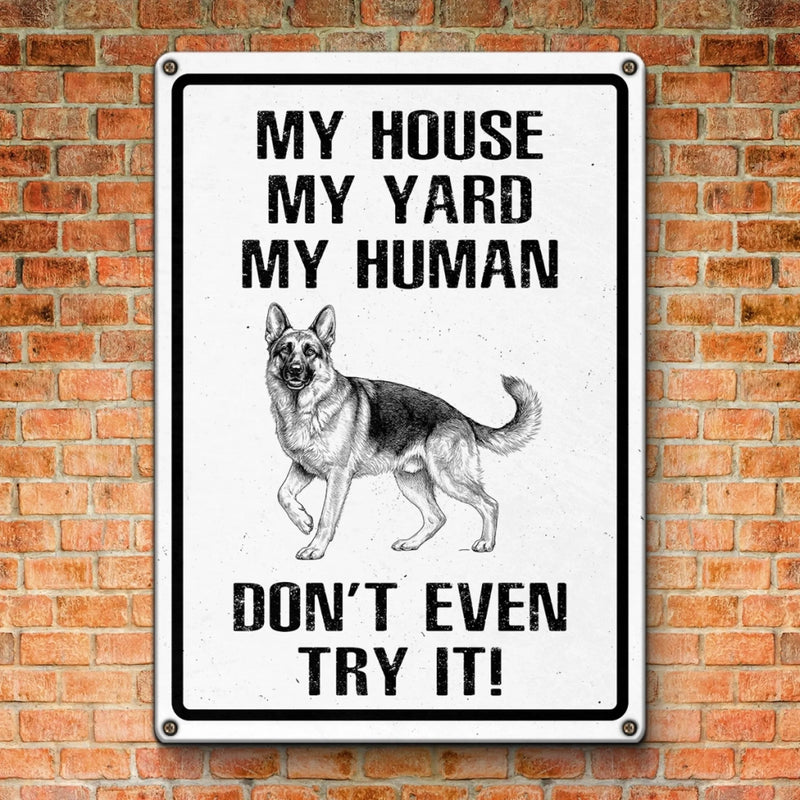 Custom Photo Home Decor Metal Sign - Personalized  Birthday Gifts For Dog Cat Lovers, Dog Dad And Mom, Cat Owners - Home Sweet Fortress