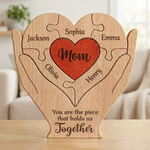 Custom Shaped Wooden Art Puzzle - Personalized Mother's Day Father's Day Birthday Gifts For Mom, Grandma - Love Never Fades