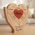 Custom Shaped Wooden Art Puzzle - Personalized Mother's Day Father's Day Birthday Gifts For Mom, Grandma - Love Never Fades