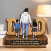 Custom 2-Layered Wooden Plaque - Personalized Father's Day Birthday Gifts For Dad - Home Is Where Dad Is