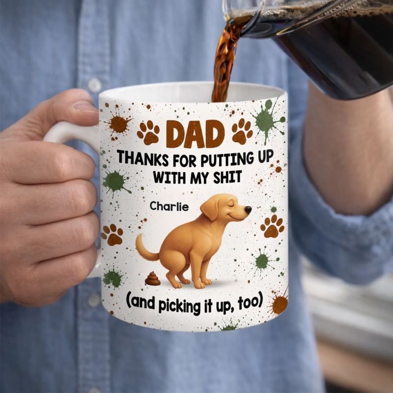 Custom Mug - Personalized Father's Day Gifts For Dog Cat Lovers, Dog Dad And Mom, Cat Owners - Home Is Where Pets Are