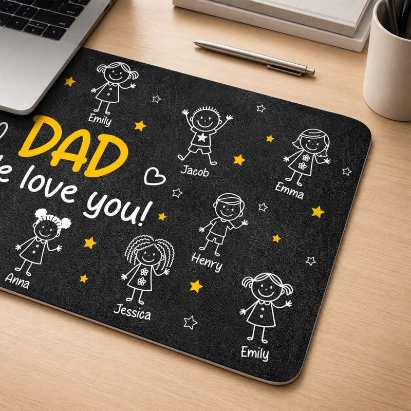 Custom Desk Mat -  Personalized Father's Day Birthday Gifts For Dad, Grandpa - Daddy’s Desk, Filled With Love