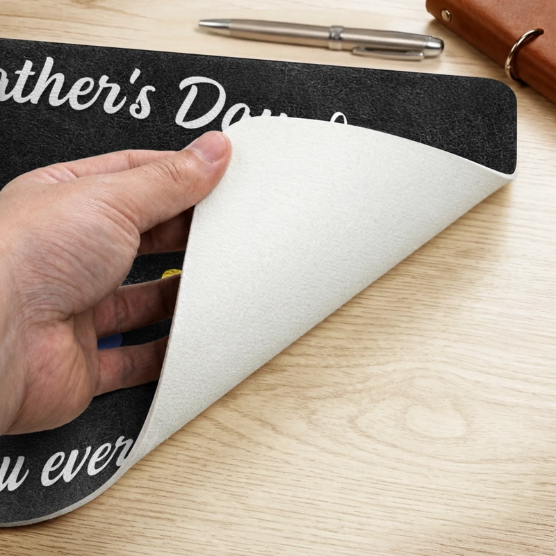 Custom Desk Mat -  Personalized Father's Day Birthday Gifts For Dad, Grandpa - Tiny Hands, Big Love For Daddy