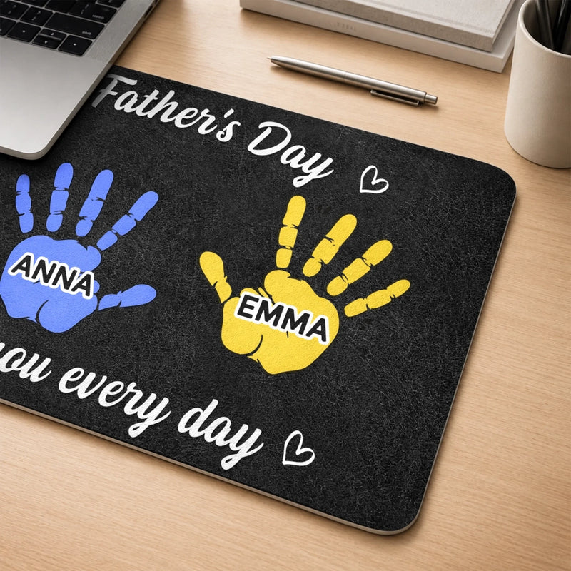 Custom Desk Mat -  Personalized Father's Day Birthday Gifts For Dad, Grandpa - Tiny Hands, Big Love For Daddy