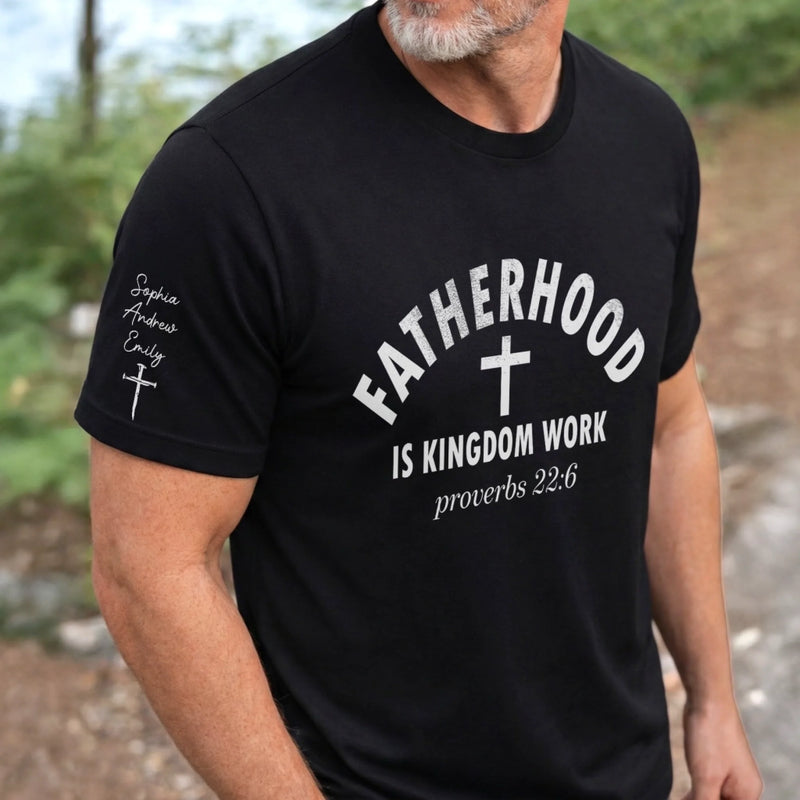 Custom T-Shirt - Personalized Father's Day Birthday Gifts For Dad, Grandpa - Fatherhood With Purpose