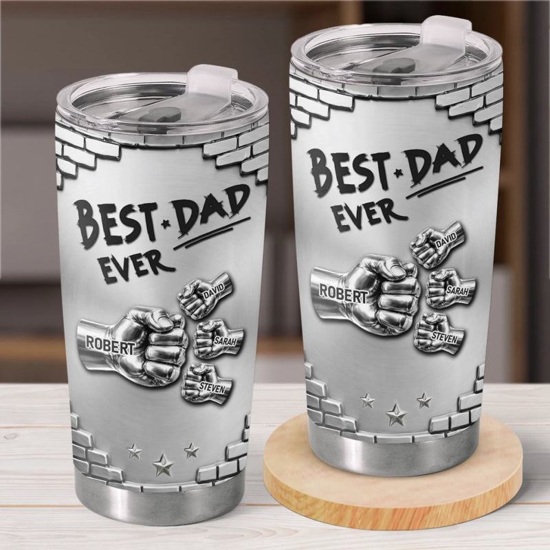 Custom 3D Inflated Effect Printed Tumbler - Personalized Father's Day Birthday Gifts For Dad, Grandpa - Strong Coffee, Strong Dad