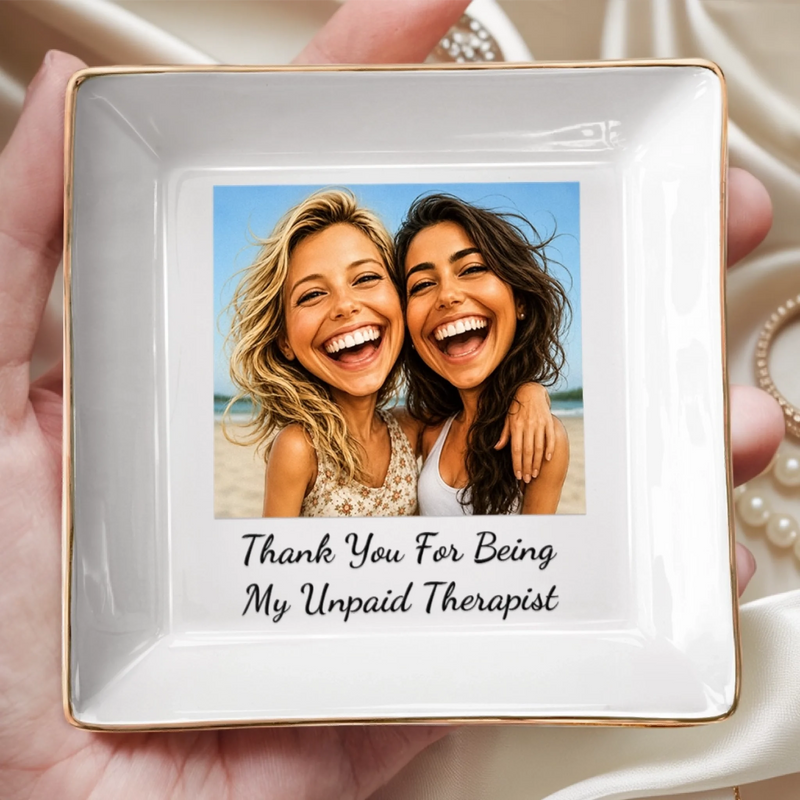 Custom Photo Funny Caricature Jewelry Dish - Personalized Best Friend Birthday Gifts For Women, Besties, Sisters, BFF - My Favorite Weirdo