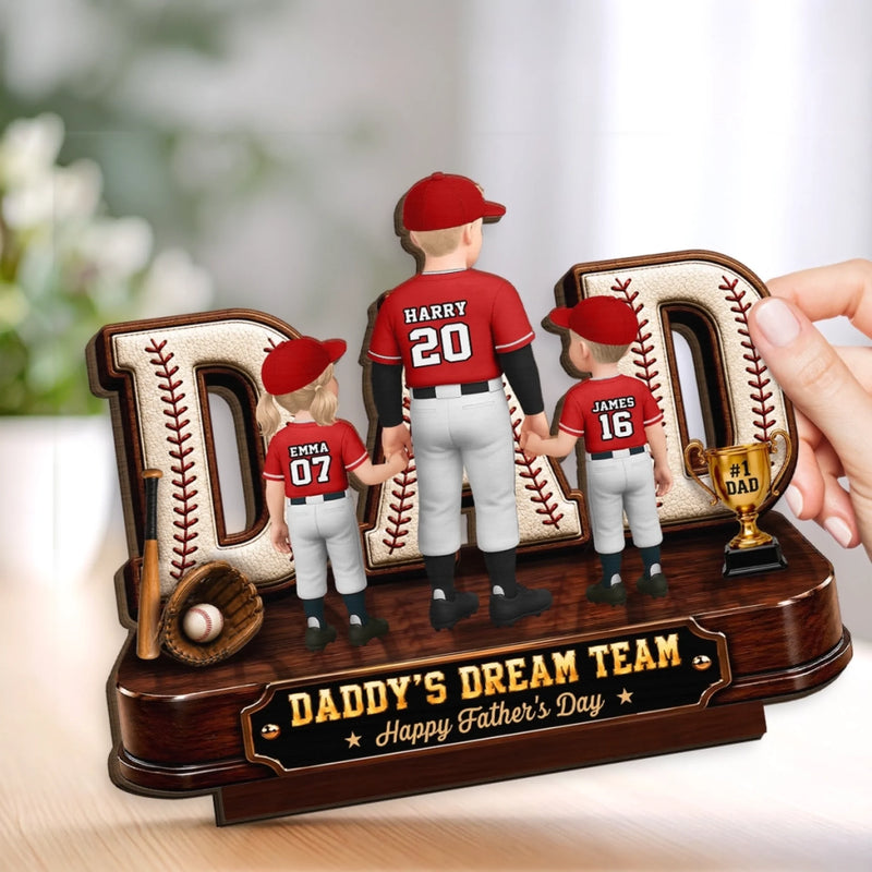 Custom 2-Layered Wooden Plaque - Personalized Father's Day Gifts For Dad, Grandpa, Baseball Lovers, Sports Fans, Sports Lovers - Baseball Is My Happy Place