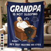 Custom Blanket - Personalized Father's Day Birthday Gifts For Dad, Grandpa - Dad’s Favorite Hobby Is Napping