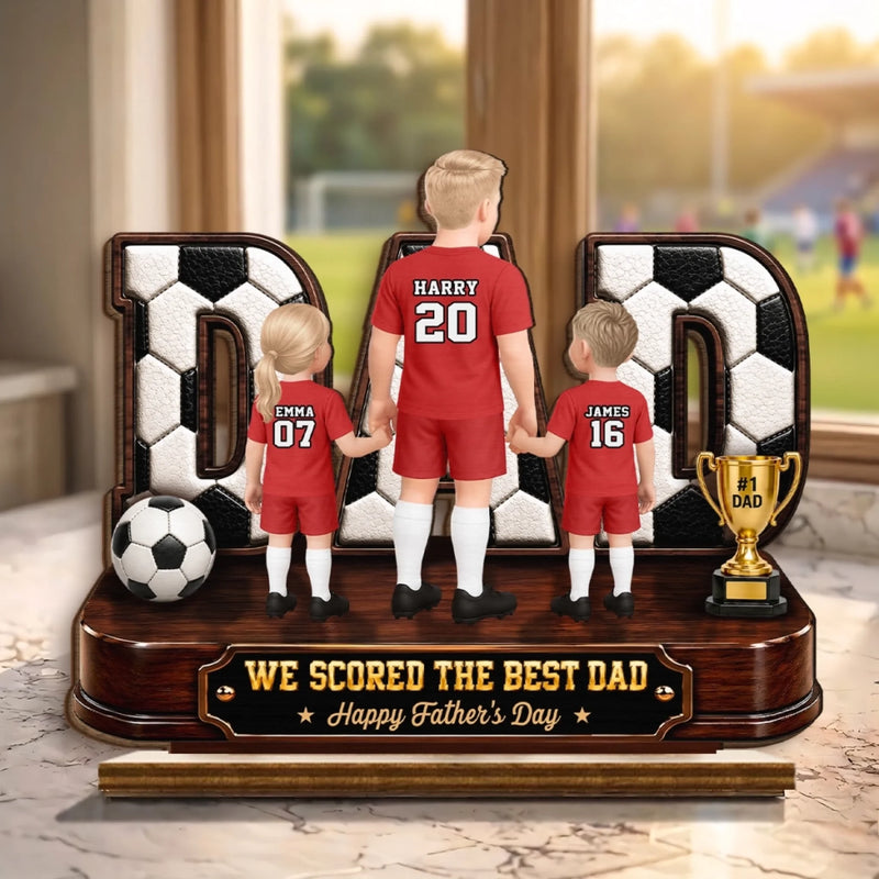 Custom LA 2026 Soccer Dad 2-Layered Wooden Plaque - Personalized Father's Day Gifts For Dad, Grandpa, Soccer Lovers, Sports Fans, Sports Lovers - Raised On Soccer Passion
