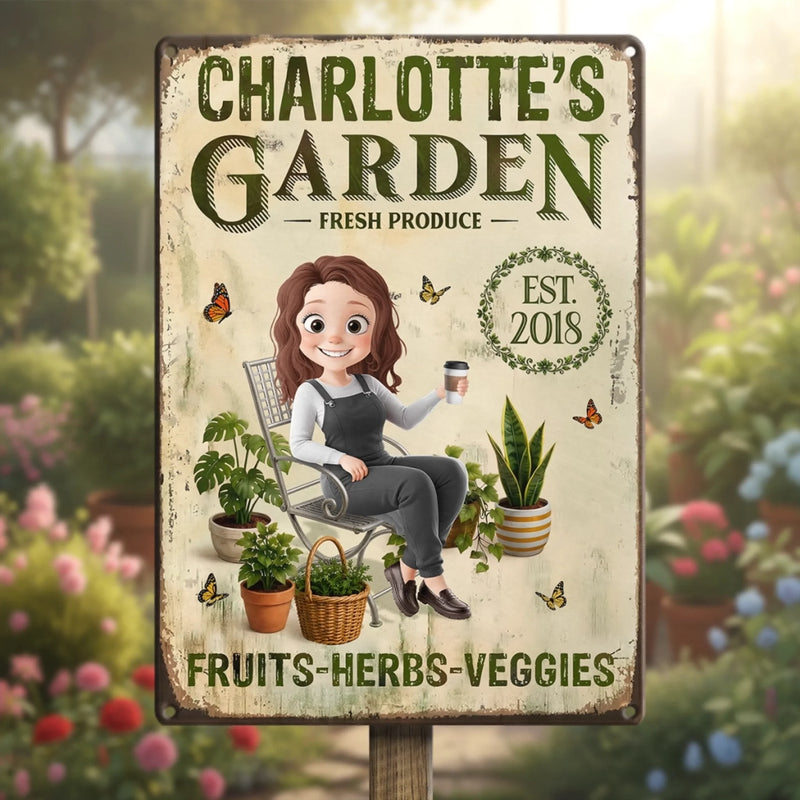Custom Home Decor Metal Sign - Personalized  Birthday Garden Gifts For Gardeners - My Little Green Paradise