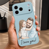 Custom Photo Leather Phone Case - Personalized Father's Day Birthday Gifts For Dad, Grandpa - Forever Grateful For Dad’s Love