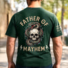 Custom Father Of Mayhem Back Printed Shirt - Personalized Mother's Day, Father's Day Gifts For Mom, Grandma, Dad, Grandpa - Raising Tiny Troublemakers