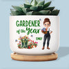 Custom Home Decor Ceramic Plant Pot - Personalized Birthday Garden Gifts For Gardeners - Born To Garden