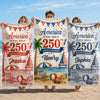 Custom Beach Towel - Personalized America 250th Anniversary, Summer Vacation And Travel Gifts For Mom, Dad, Brother, Sister, Kids - United By Freedom And Pride