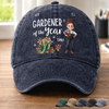 Custom Vintage Washed Denim Baseball Cap - Personalized Birthday Garden Gifts For Gardeners - Rooted In Pure Happiness
