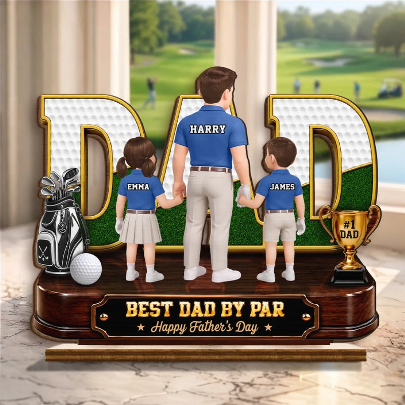 Custom 2-Layered Wooden Plaque - Personalized Father's Day Birthday Golf Gifts For Dad, Grandpa - Golf Days Good Vibes
