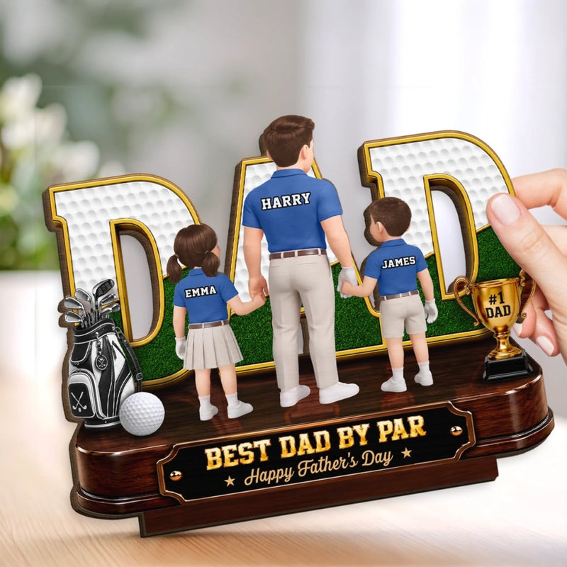 Custom 2-Layered Wooden Plaque - Personalized Father's Day Birthday Golf Gifts For Dad, Grandpa - Golf Days Good Vibes