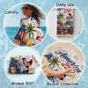 Custom Beach Towel - Personalized America 250th Anniversary, Summer Vacation And Travel Gifts For Mom, Dad, Brother, Sister, Kids - Stars Stripes And Proud Hearts