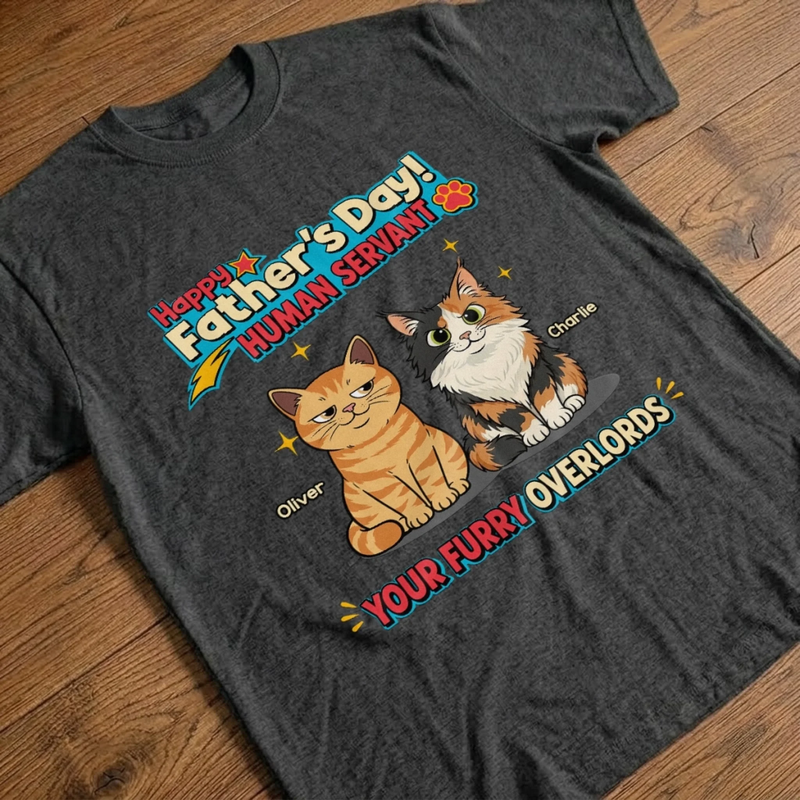 Custom Unisex T-shirt, Hoodie - Personalized Father's Day Birthday Gifts For Cat Lovers, Cat Dad - My Kids Say Meow