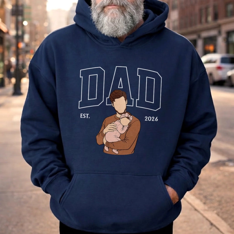 Custom Photo T-shirt, Hoodie - Personalized Father's Day Birthday Gifts For Dad, Grandpa - Dad Is The Heart Of Home