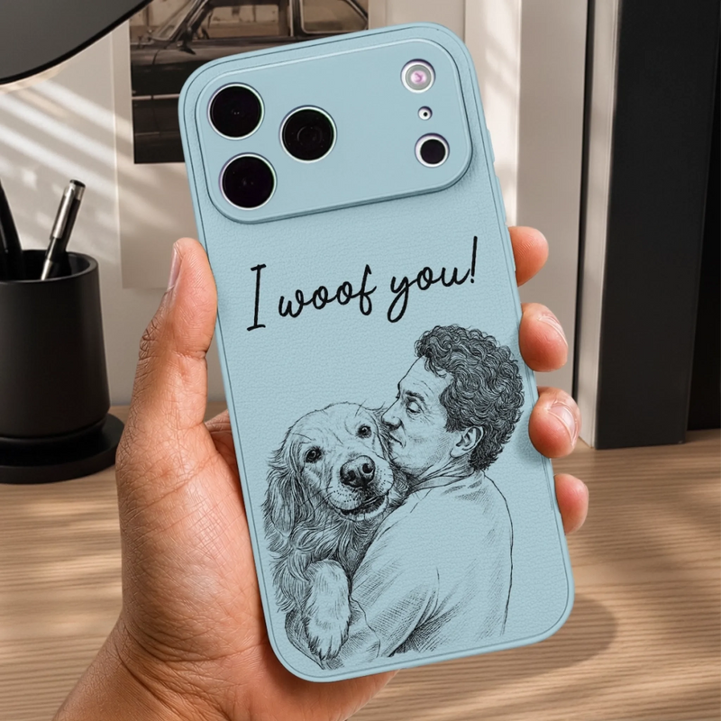 Custom Photo Leather Phone Case - Personalized Father's Day Birthday Gifts For Dog Cat Lovers, Dog Dad And Mom, Cat Owners - Best Pet Dad Ever