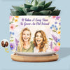 Custom Photo Home Decor Ceramic Plant Pot - Personalized Best Friend Birthday Gifts For Women, Besties, Sisters, BFF - A True Friendship Never Ends