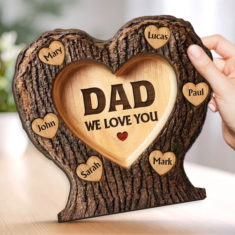 Custom 2-Layered Wooden Plaque - Personalized Father's Day Birthday Gifts For Dad, Grandpa - Dad Is My Everyday Hero